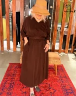 پیراهن طرح رومی سیلک کد 169 - Image 4