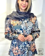 شومیز الیزه ابریشم طرح گل برجسته 198 - Image 2